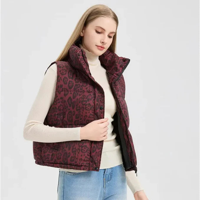 Gewatteerd damesgilet met dierenprint - Alisanne