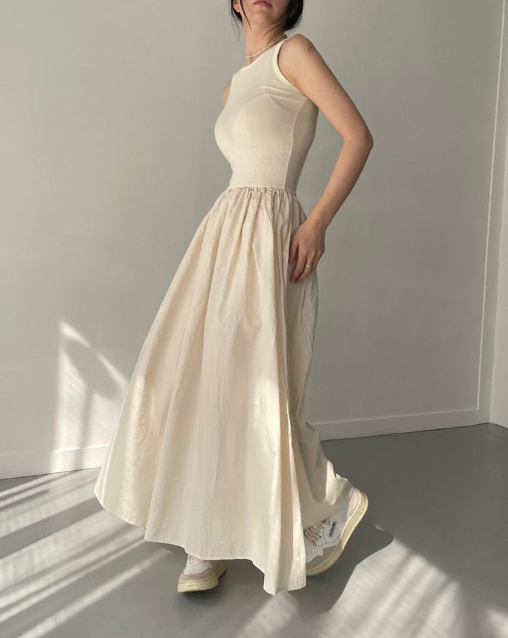 Mouwloze elegante lange jurk zwart - Marie