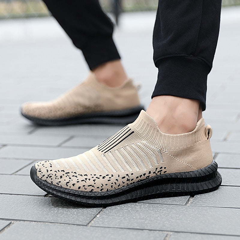 Slipvaste herensneakers van stof modern grafietblauw - model Dorian
