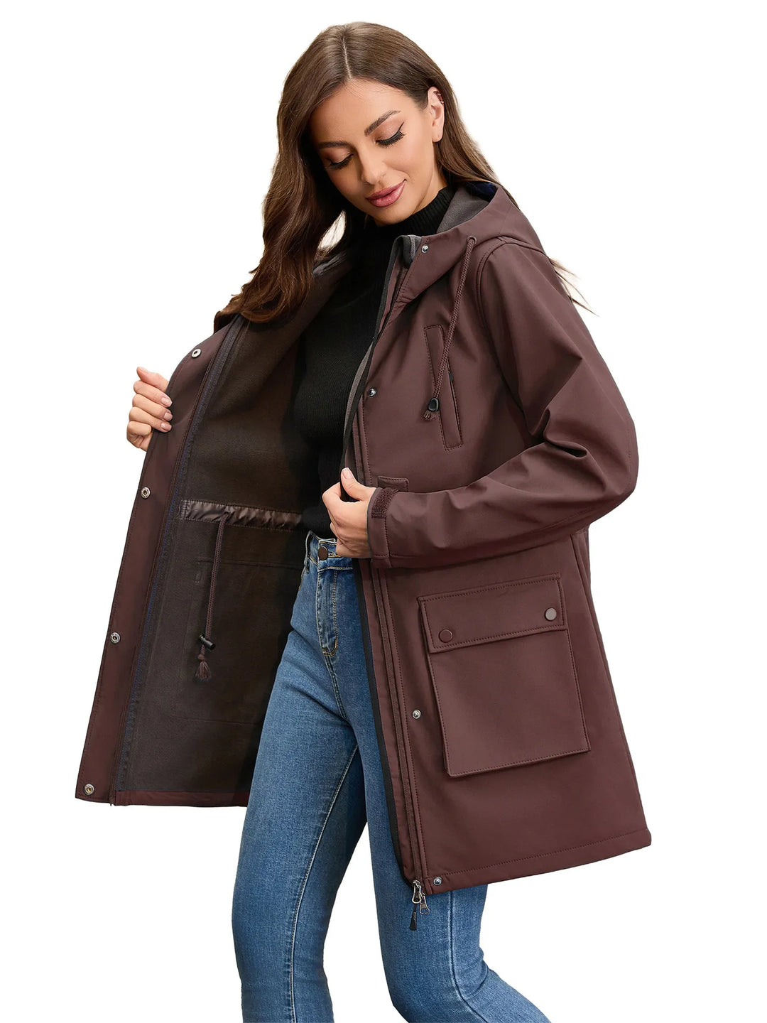 Waterdicht softshell damesjack met capuchon - Elina