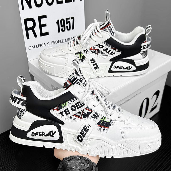 Herensneakers met dikke zolen en stedelijk grafisch ontwerp - Axel