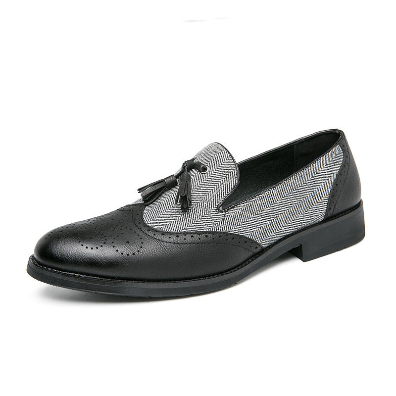 Heren mocassins leer textiel casual - Henrik