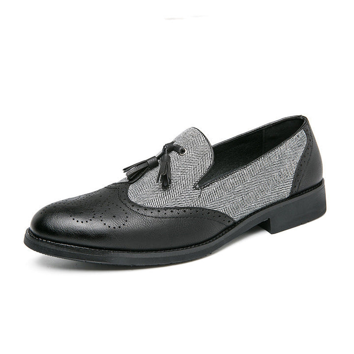 Heren mocassins leer textiel casual - Henrik