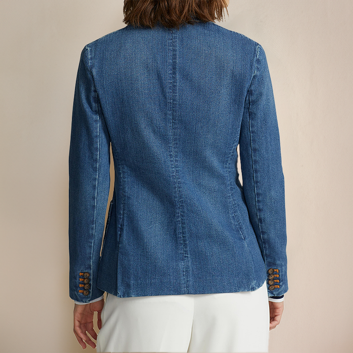 Bely - Denim blazer met twee knopen