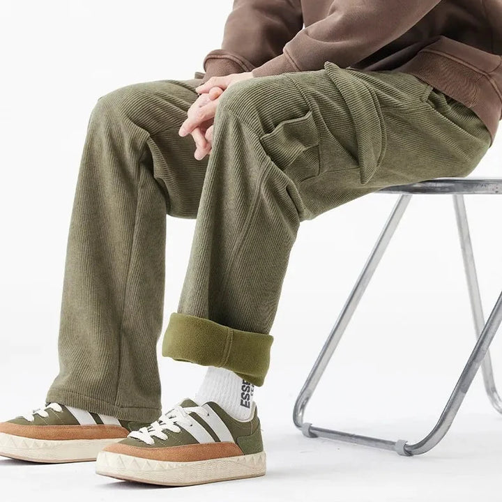 Corduroy broek voor heren met fleece voering - Auren