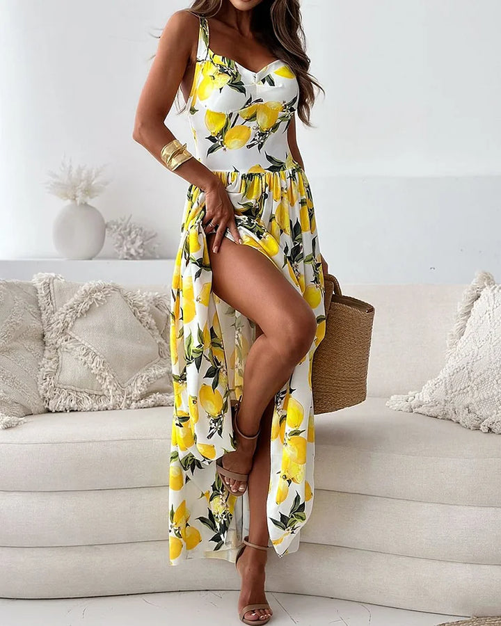 Madeline - Lange jurk met bloemenprint