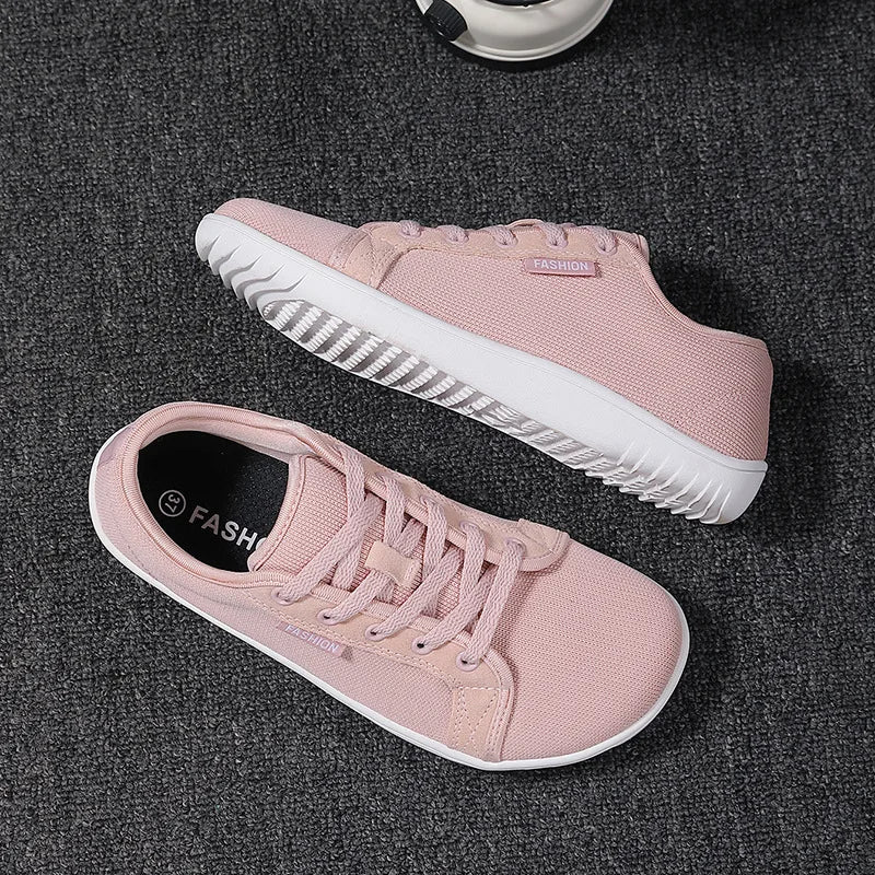 Unisex ademende sneakers met antislipzool pastelroze - Elina