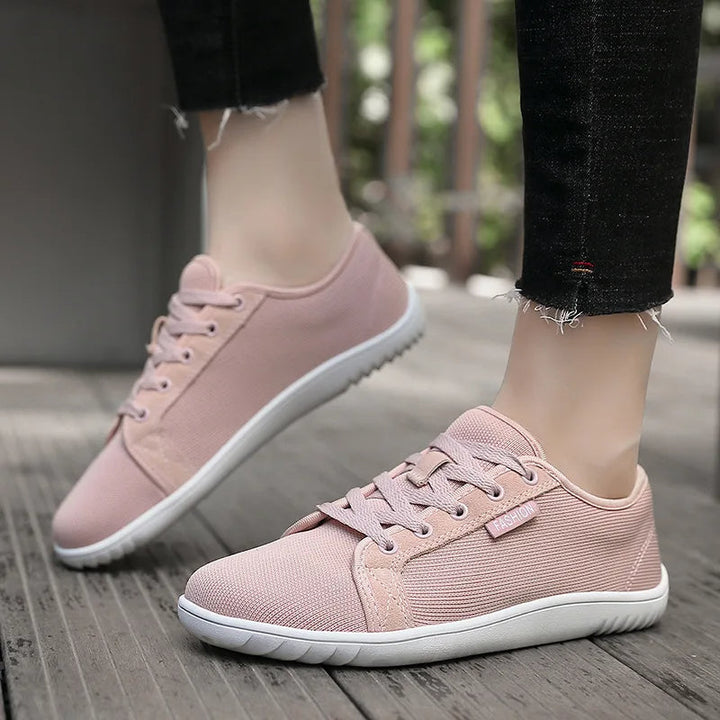 Unisex ademende sneakers met antislipzool pastelroze - Elina