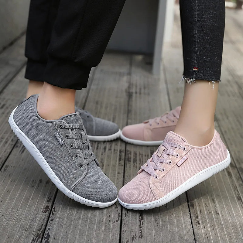 Unisex ademende sneakers met antislipzool pastelroze - Elina