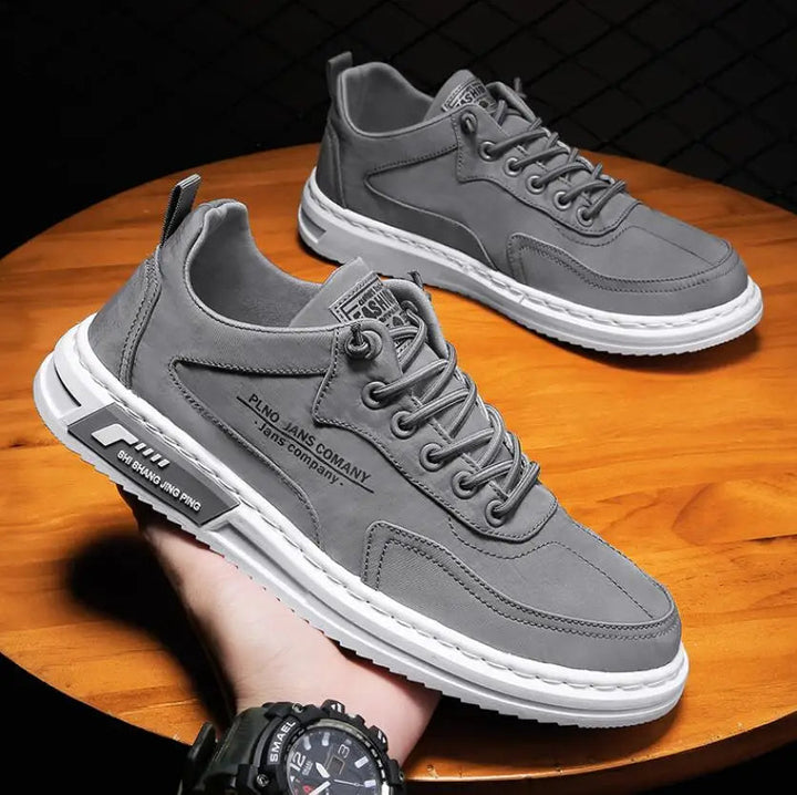 Ademende casual herentrainers olijfgroen - Milo