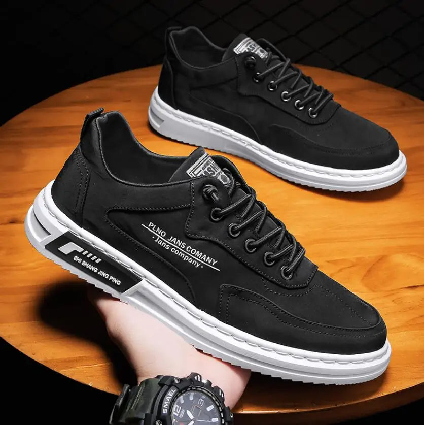 Ademende casual herentrainers olijfgroen - Milo