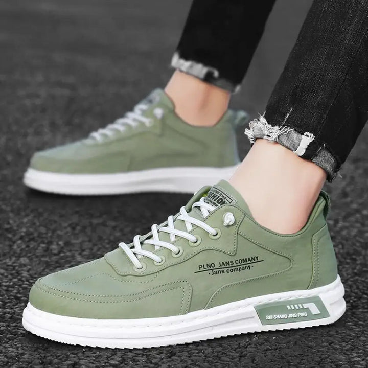 Ademende casual herentrainers olijfgroen - Milo
