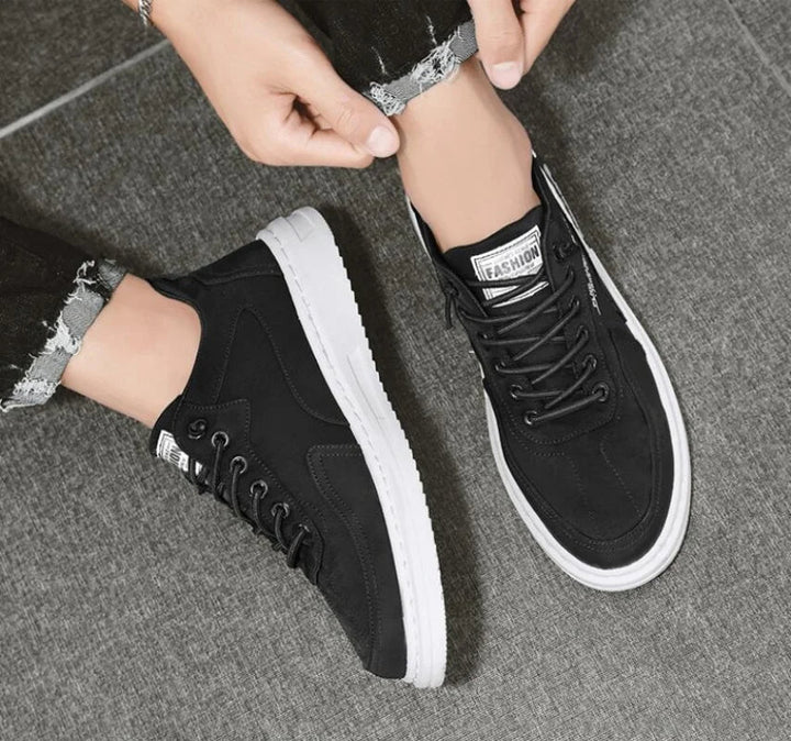 Ademende casual herentrainers olijfgroen - Milo