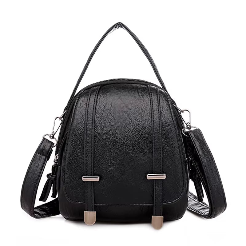 Schoudertas compact leren vintage stijl - Miranda