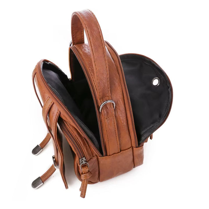 Schoudertas compact leren vintage stijl - Miranda