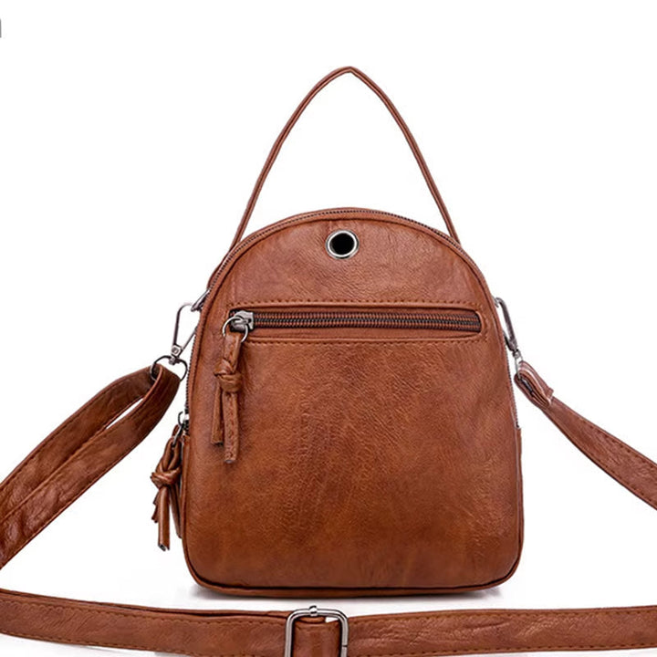 Schoudertas compact leren vintage stijl - Miranda