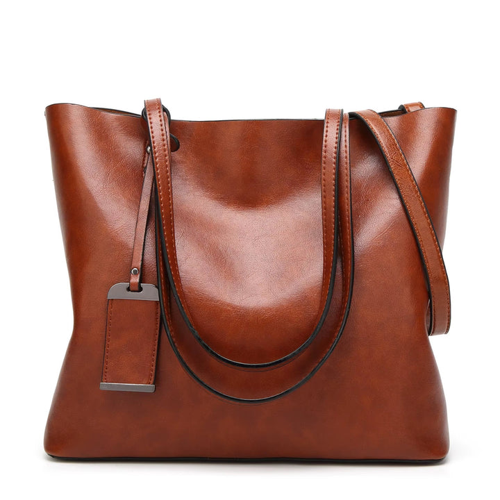 Retro stijl schoudertas voor dames in bordeaux glad leer - Elea