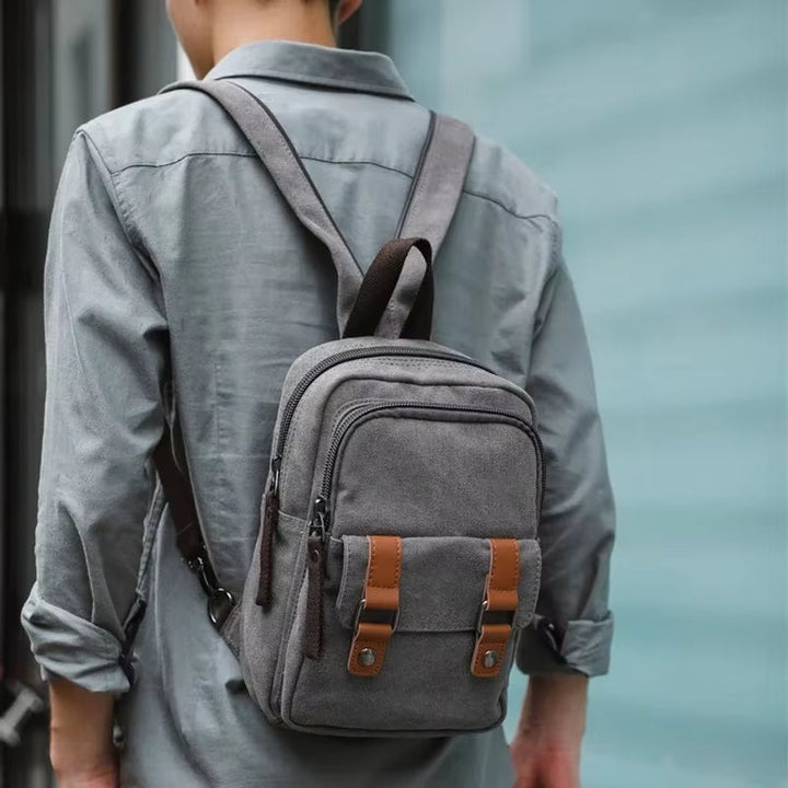 Unisex crossbody rugzak met meerdere vakken in vintage stijl - Axel