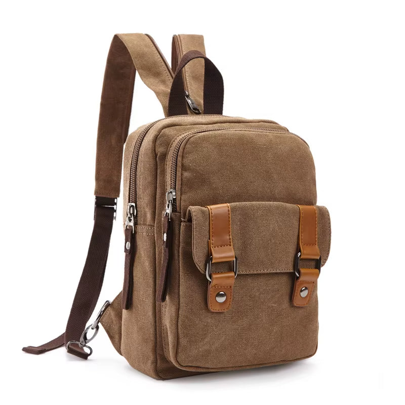 Unisex crossbody rugzak met meerdere vakken in vintage stijl - Axel