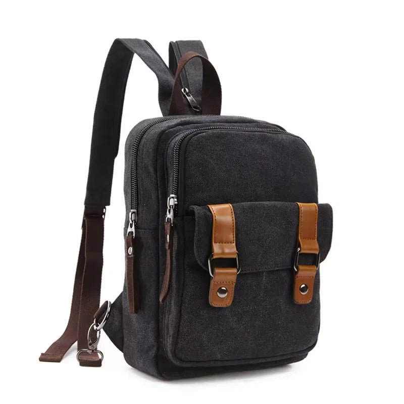 Unisex crossbody rugzak met meerdere vakken in vintage stijl - Axel