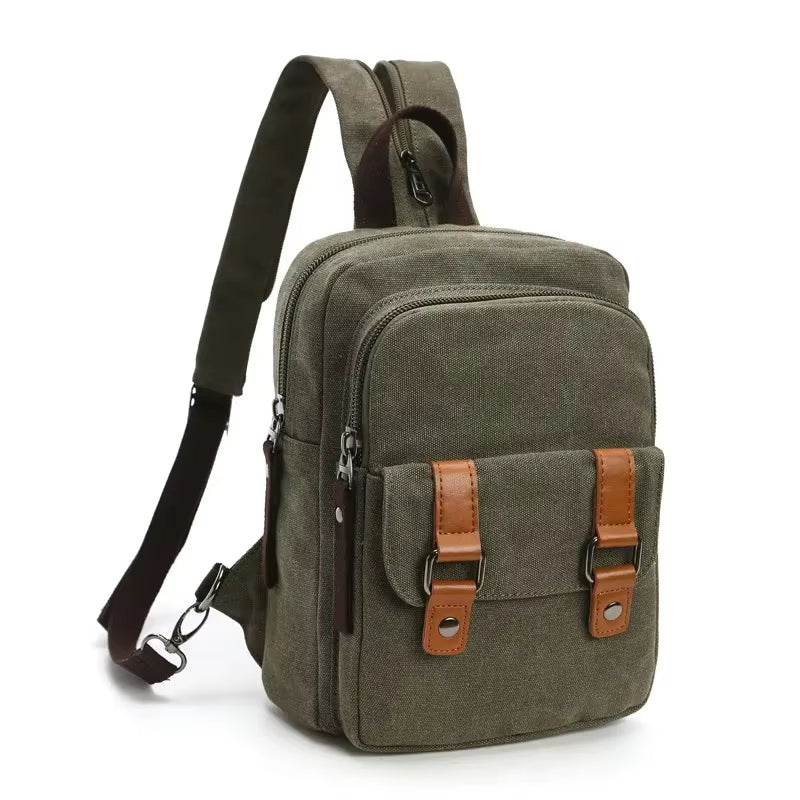 Unisex crossbody rugzak met meerdere vakken in vintage stijl - Axel