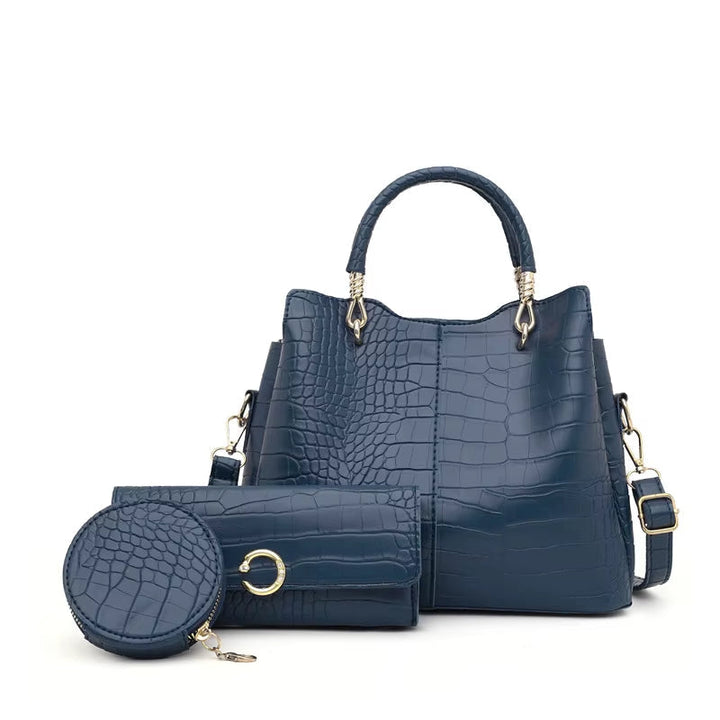 Vrouw handtas krokodil design 3 stuks - Valentina