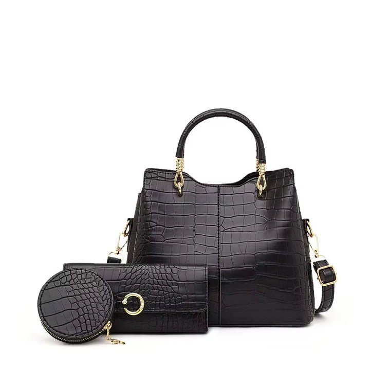 Vrouw handtas krokodil design 3 stuks - Valentina