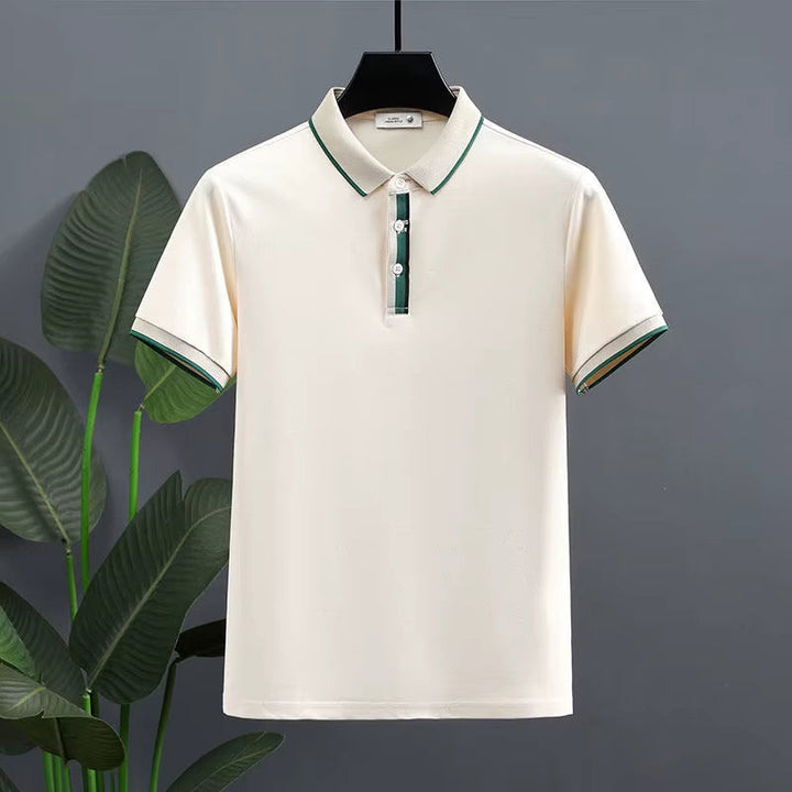Katoenen piqué herenpolo met contrastdetail in casual stijl - Mateo
