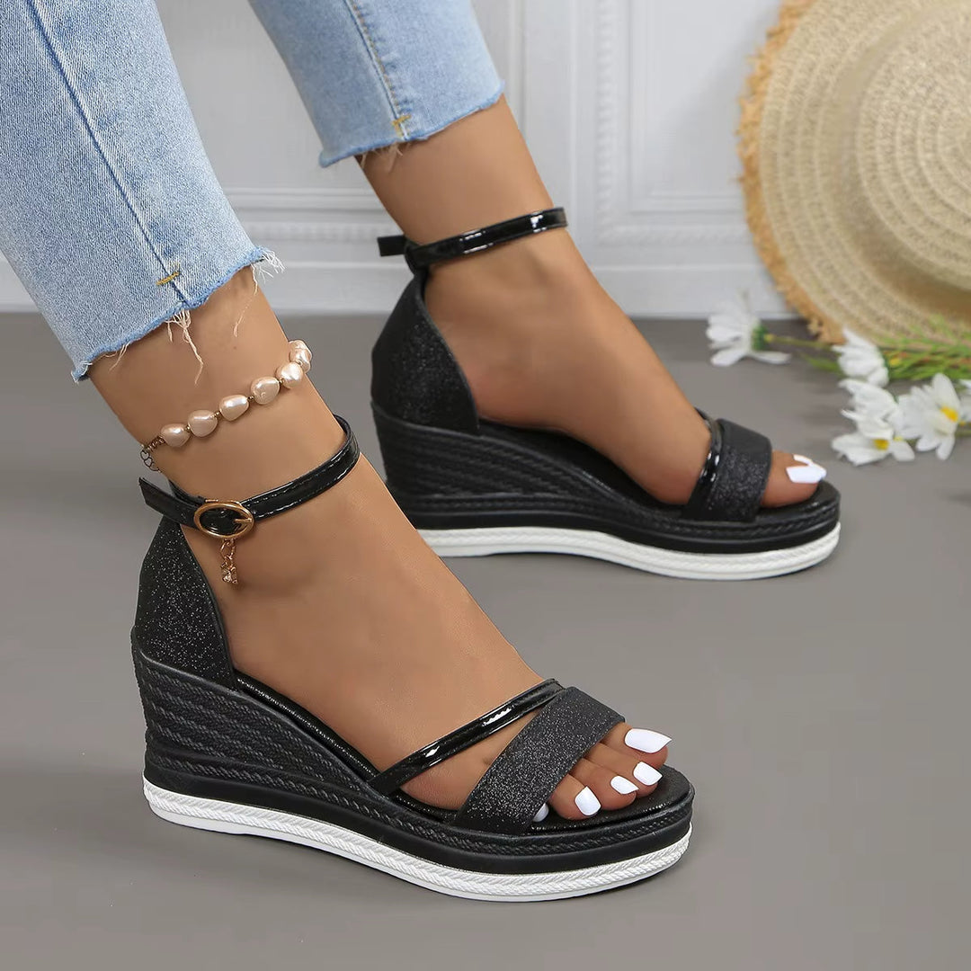 Vrouwen glitter sandalen elegante hoge wig stijl - Jimena