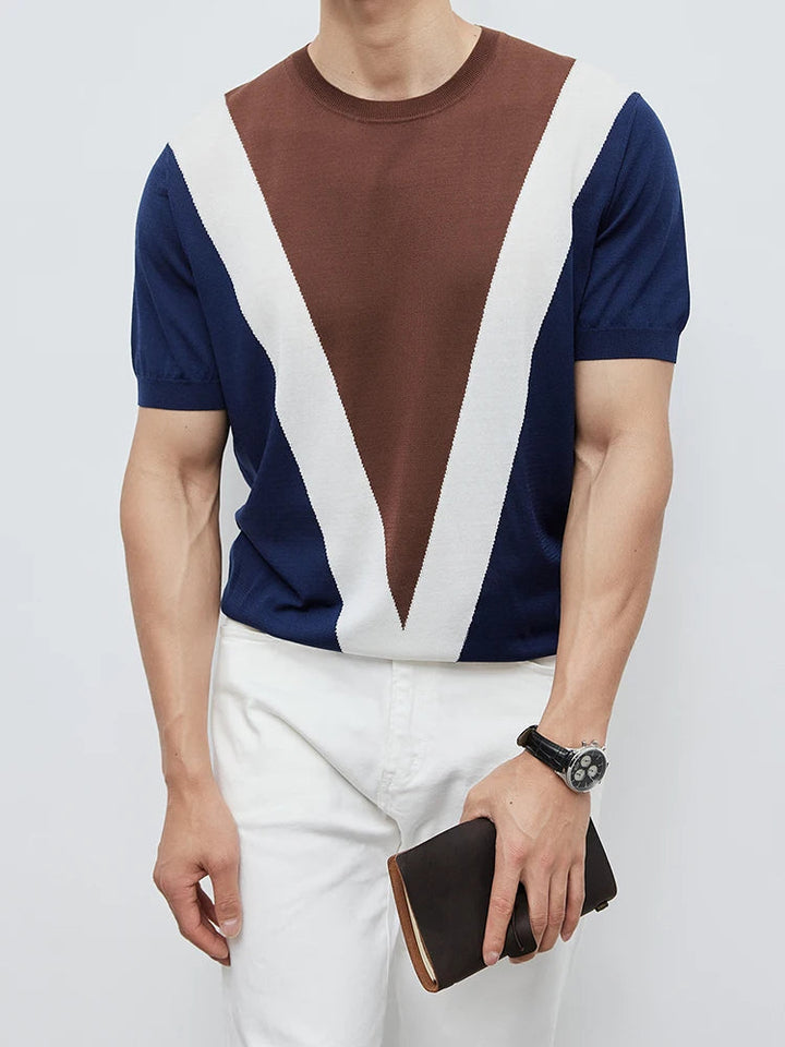 Heren-T-shirt acetaatmix modern geometrisch ontwerp - Ivan