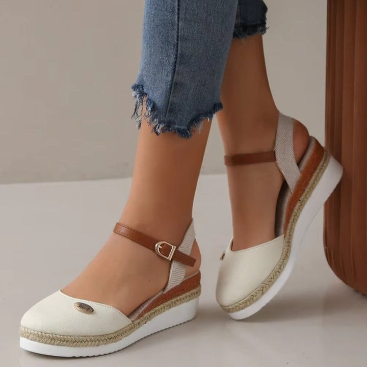 Sleehakken in canvas voor dames met verstelbaar espadrillebandje - Clara