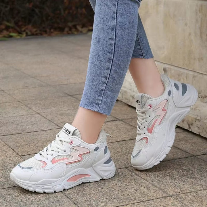 Damesschoenen van ademend mesh met dik plateau - Valeria