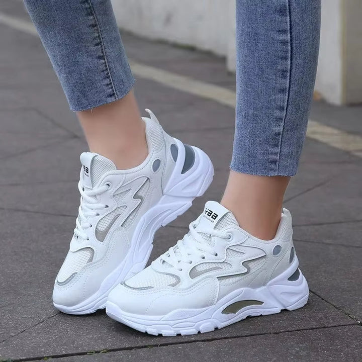 Damesschoenen van ademend mesh met dik plateau - Valeria