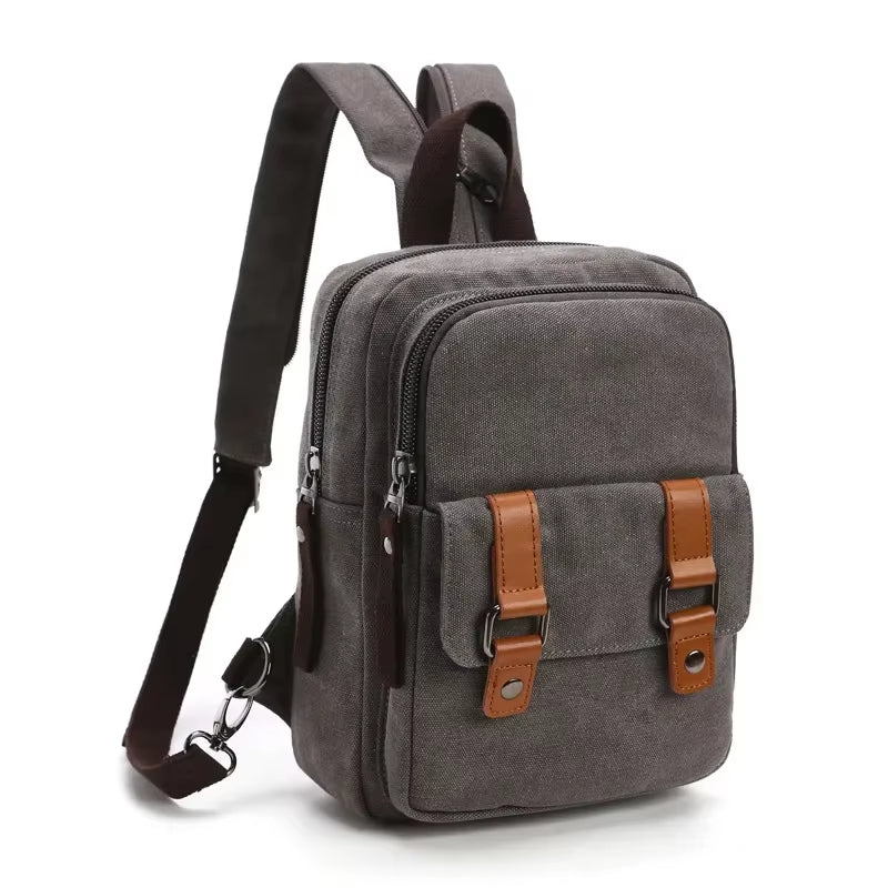 Unisex crossbody rugzak met meerdere vakken in vintage stijl - Axel