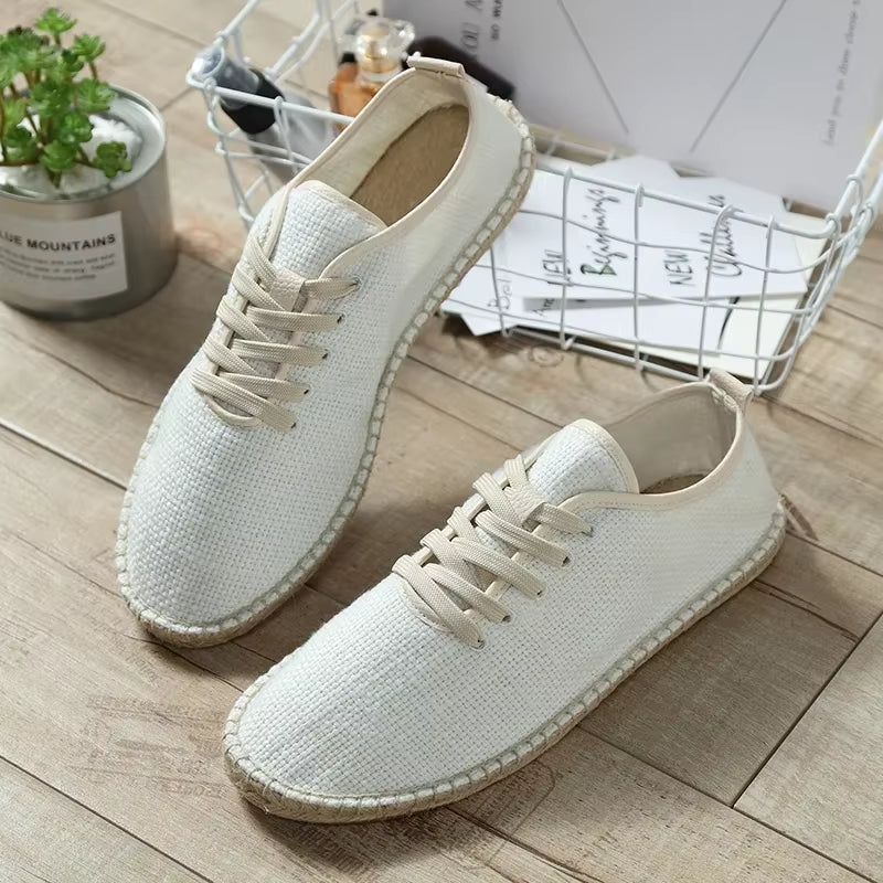 Heren espadrilles van ademend linnen - Mauro