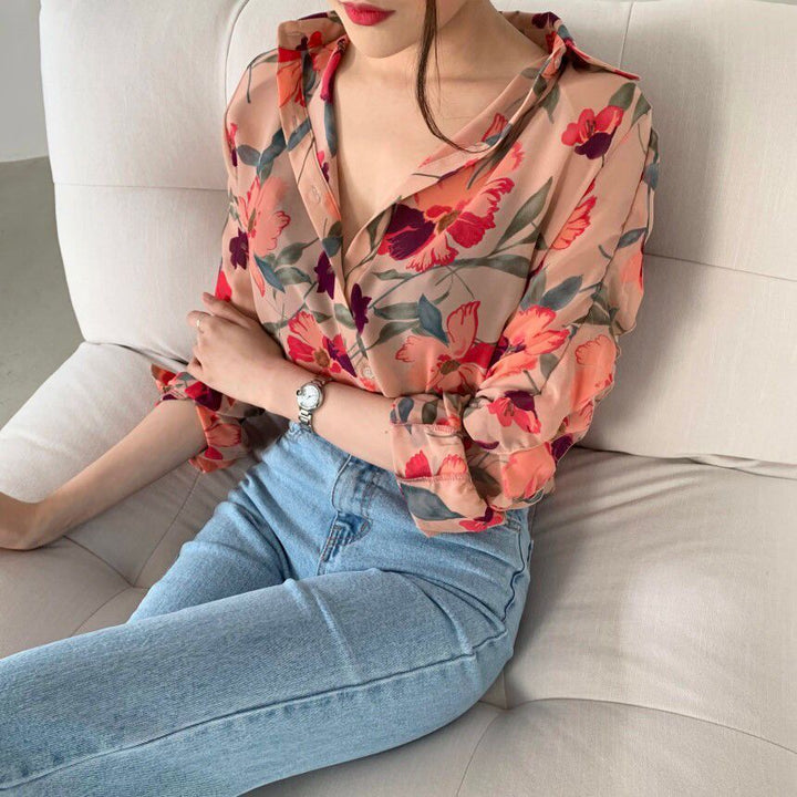 LANA - Blouse met bloemenmotief