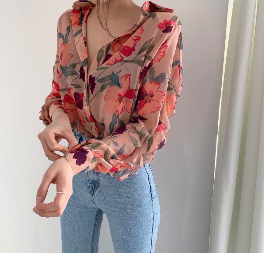 LANA - Blouse met bloemenmotief