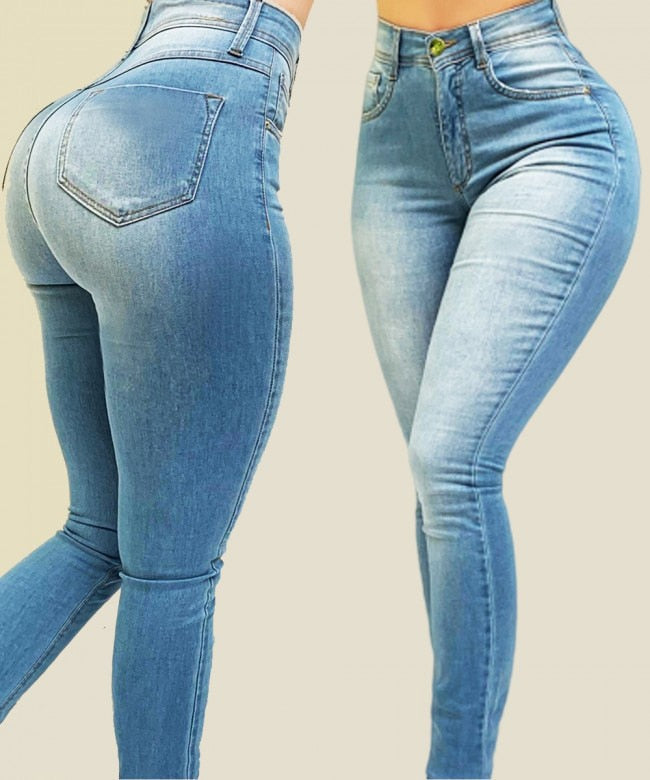 Jasmin - ComfyChic winter skinny jeans met hoge taille