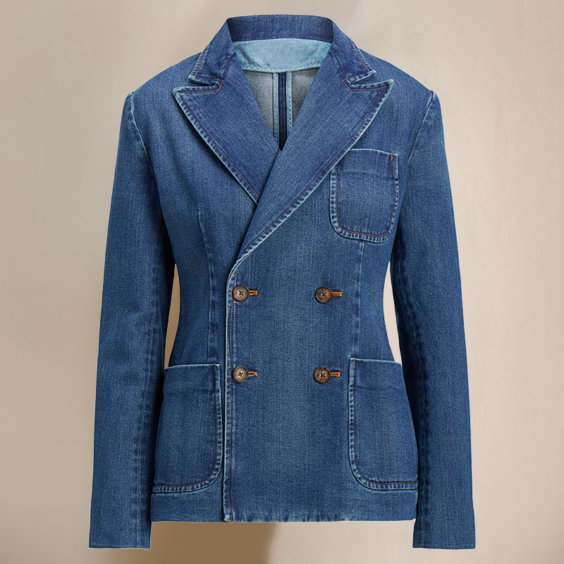 Bely - Denim blazer met twee knopen