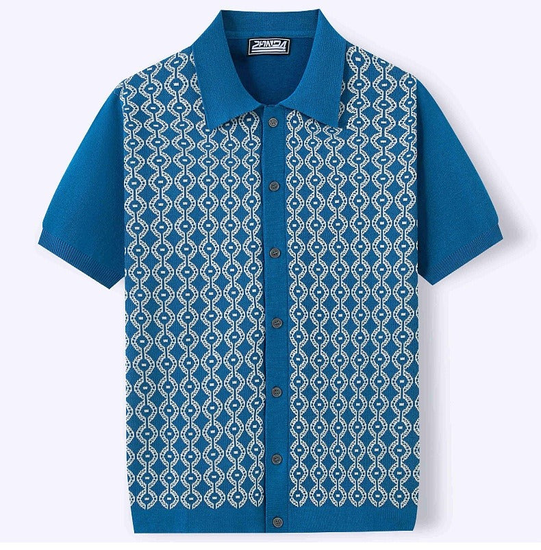 Herenpolo met jacquard geweven geometrisch ontwerp - Esteban