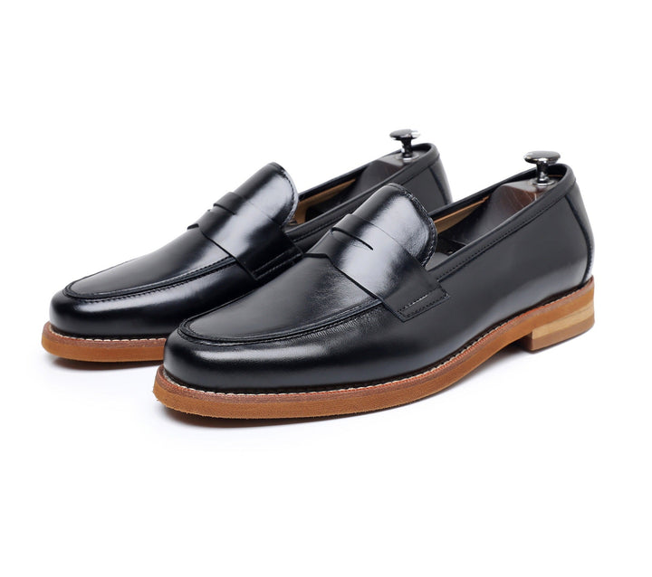 Heren bruine klassieke stijl echt leren loafers - Whitmore
