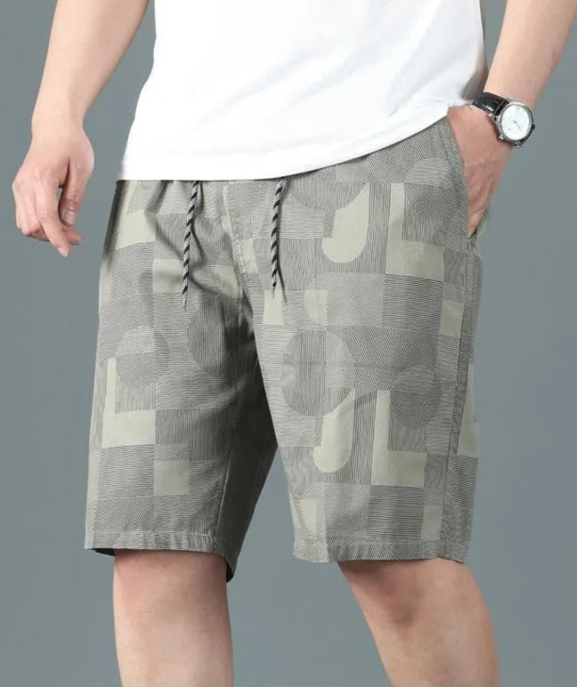 Katoenen bermuda met geometrische print voor heren - Mateo