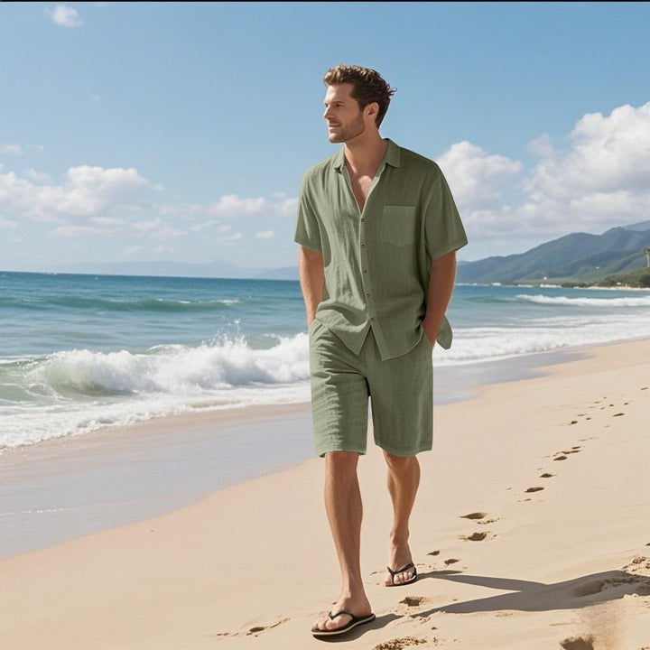 Heren zomer set in ademend linnen casual stijl - Mateo
