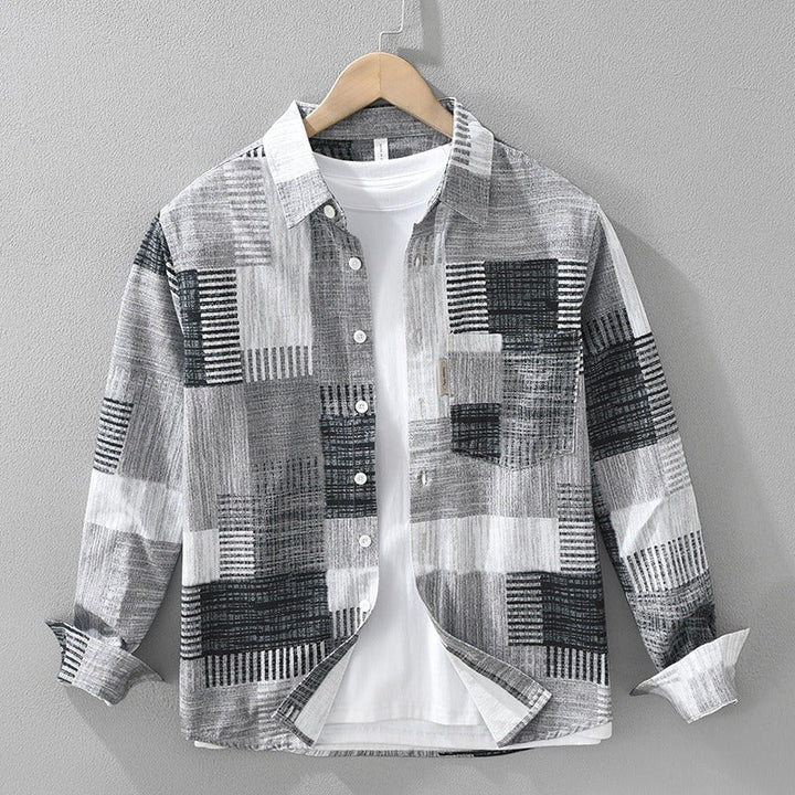 Herenoverhemd katoenen patchworkprint casual stijl - Hector