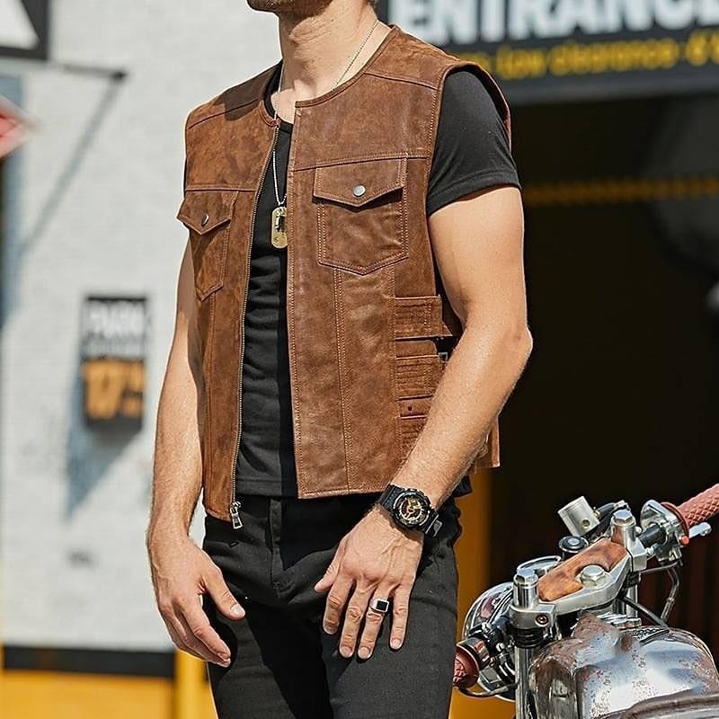 Herengilet in bikerstijl van synthetisch leer - Ernesto