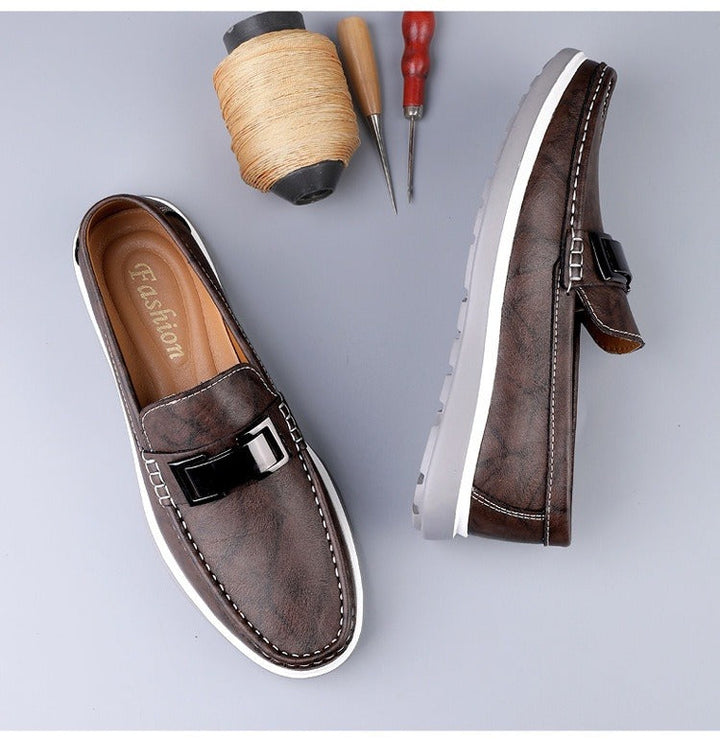 Stijlvolle bruine leren herenschoenen Britse stijl - Weston