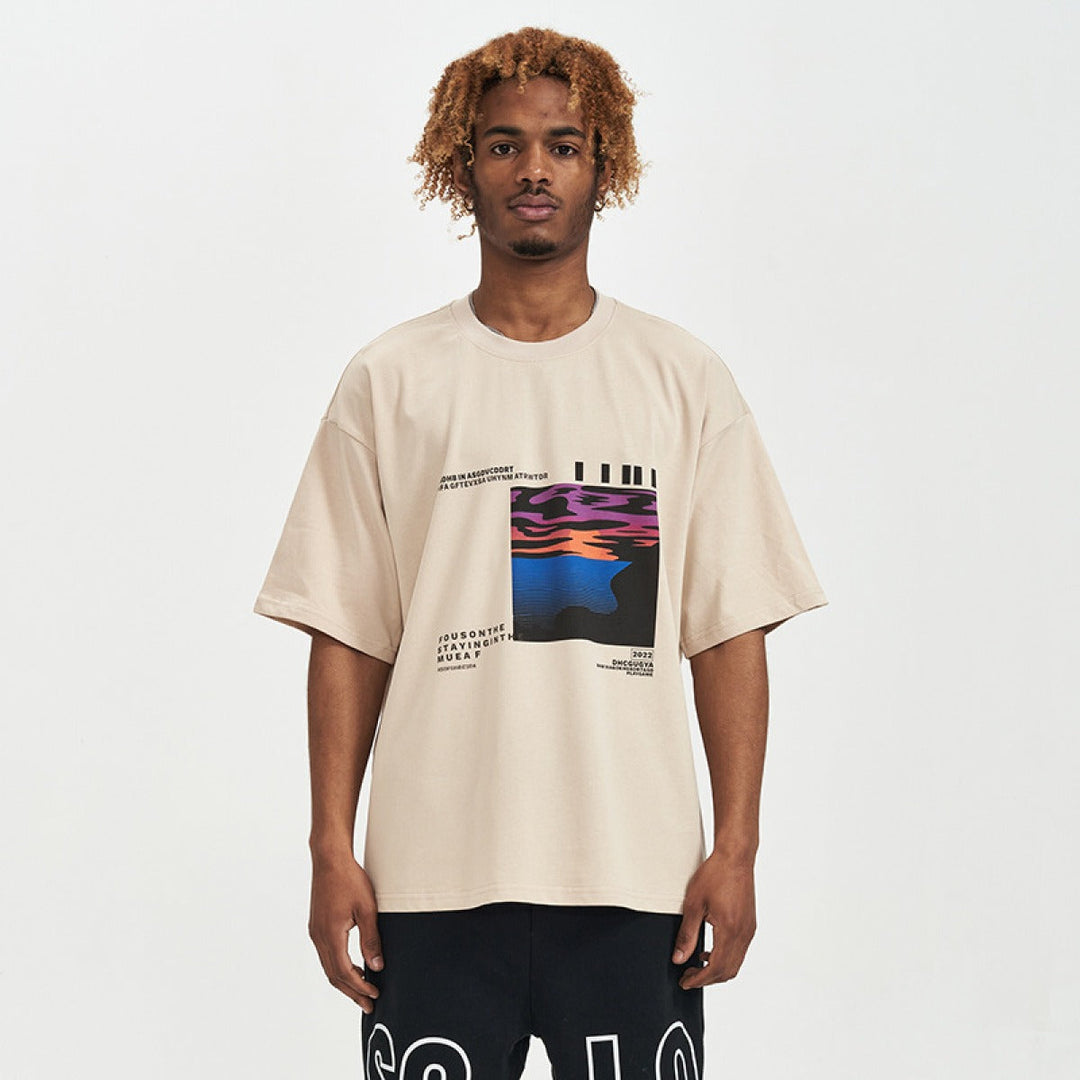 Katoenen oversized heren t-shirt met grafische print - Joel