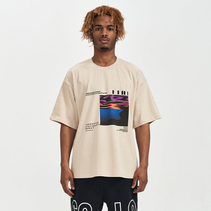 Katoenen oversized heren t-shirt met grafische print - Joel