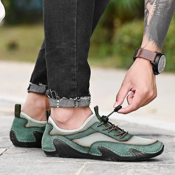 Ademende herentrainers van mesh in casual design - Elías