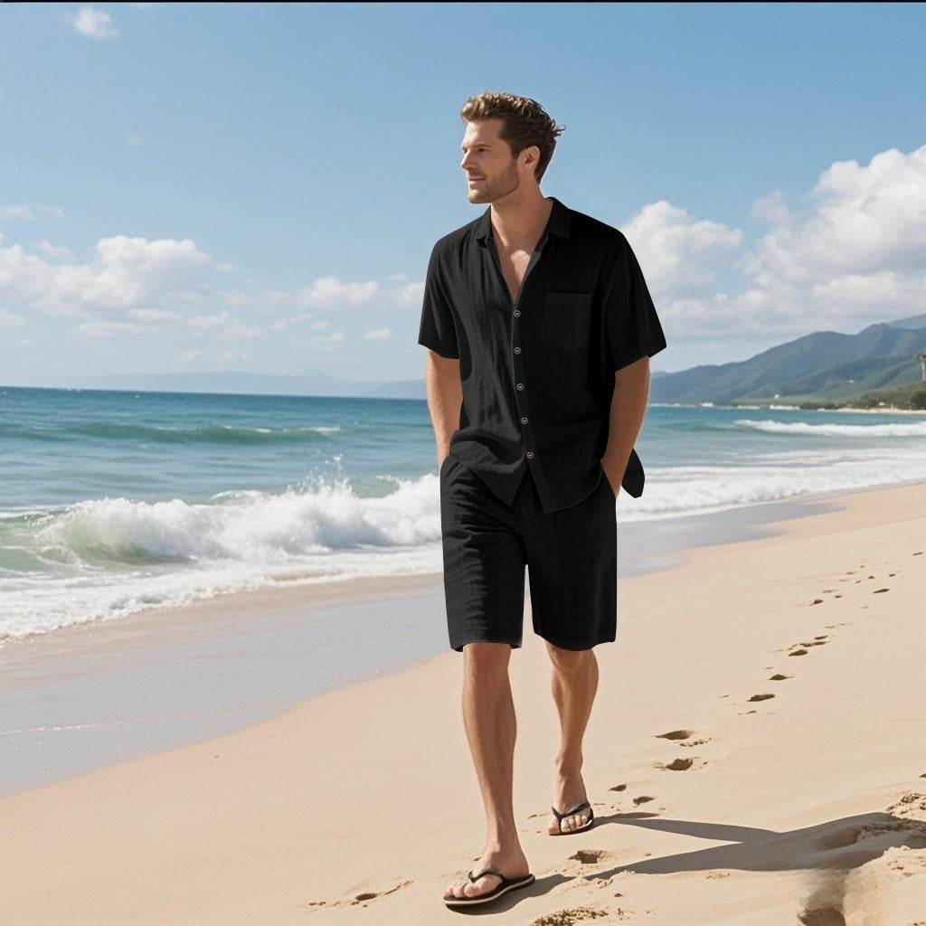 Heren zomer set in ademend linnen casual stijl - Mateo